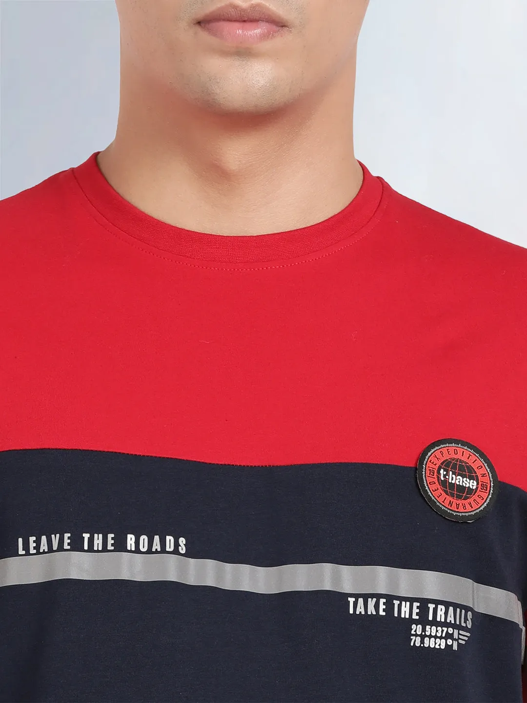 Half Sleeve Haute Red Crew Neck T-Shirt