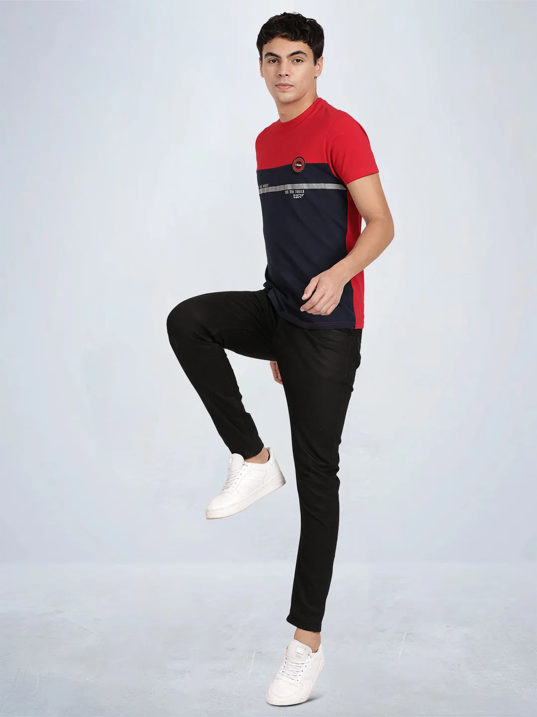 Half Sleeve Haute Red Crew Neck T-Shirt