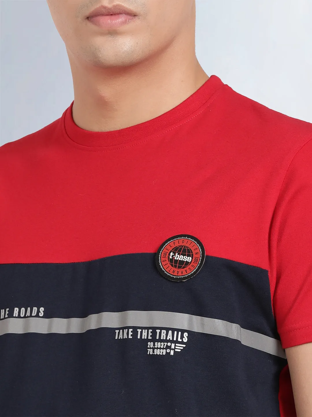 Half Sleeve Haute Red Crew Neck T-Shirt