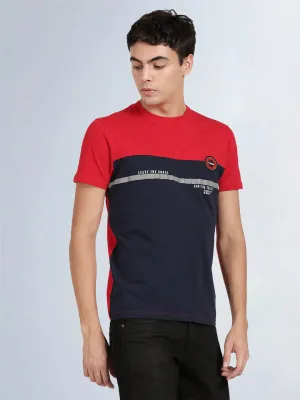 Half Sleeve Haute Red Crew Neck T-Shirt