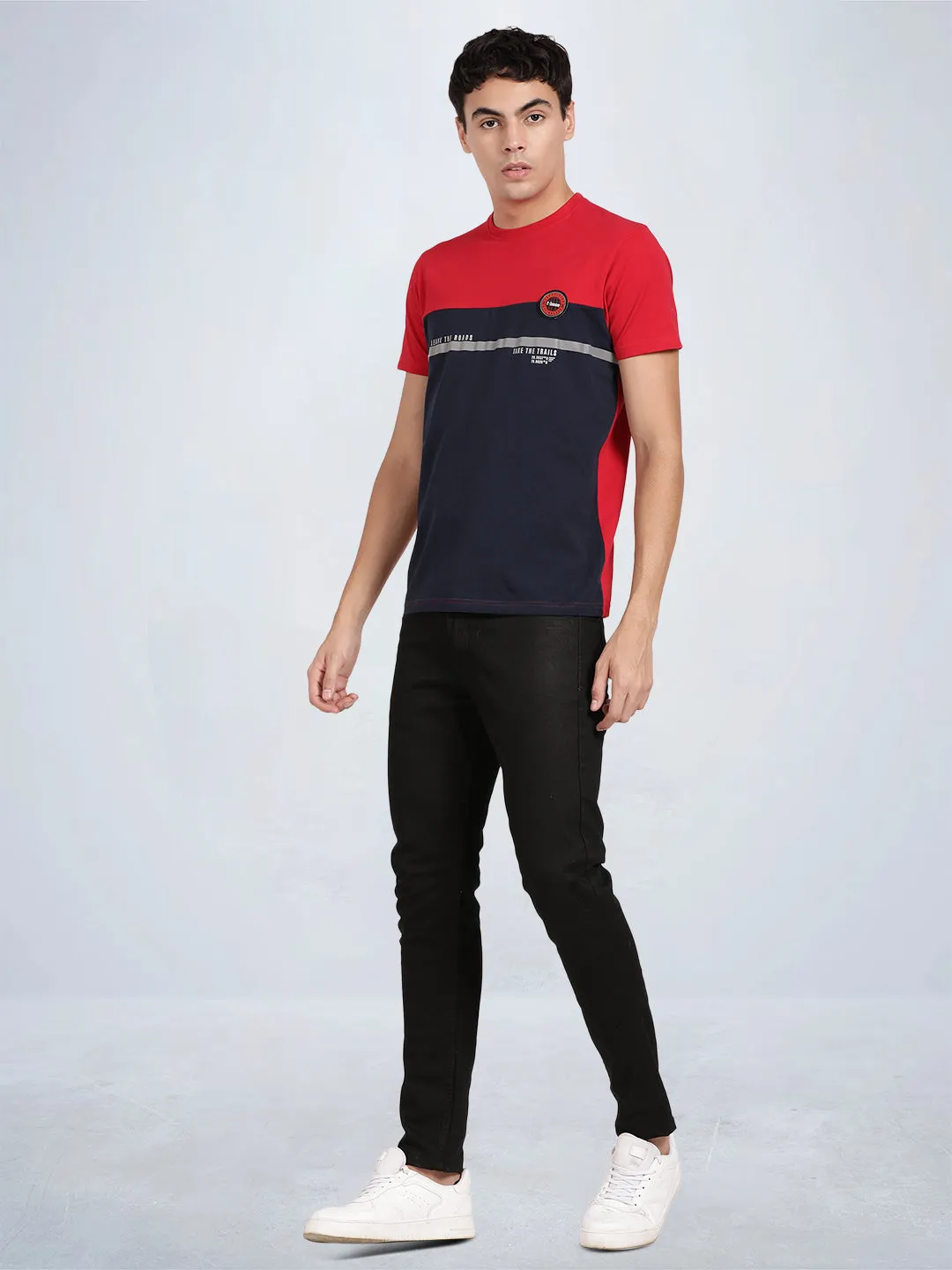 Half Sleeve Haute Red Crew Neck T-Shirt
