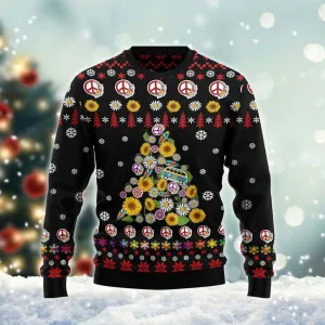Hippie Sunflower Flower Of Life Ugly Sweater
