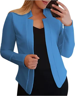 hlysgo Womens Business Casual Blazers 2025 Fall Long Sleeve Notch Cardigans Open Front Work Office Cropped Blazer Jackets