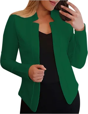 hlysgo Womens Business Casual Blazers 2025 Fall Long Sleeve Notch Cardigans Open Front Work Office Cropped Blazer Jackets
