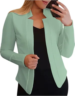 hlysgo Womens Business Casual Blazers 2025 Fall Long Sleeve Notch Cardigans Open Front Work Office Cropped Blazer Jackets
