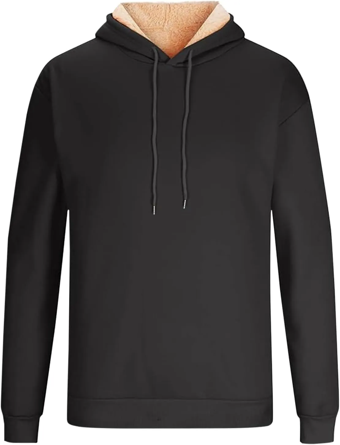 Hoodies for Men Thick Fleece Sherpa Lined Warm Thick Winter Heavyweight Sweatshirt Fashion Windproof Thermal Jacket