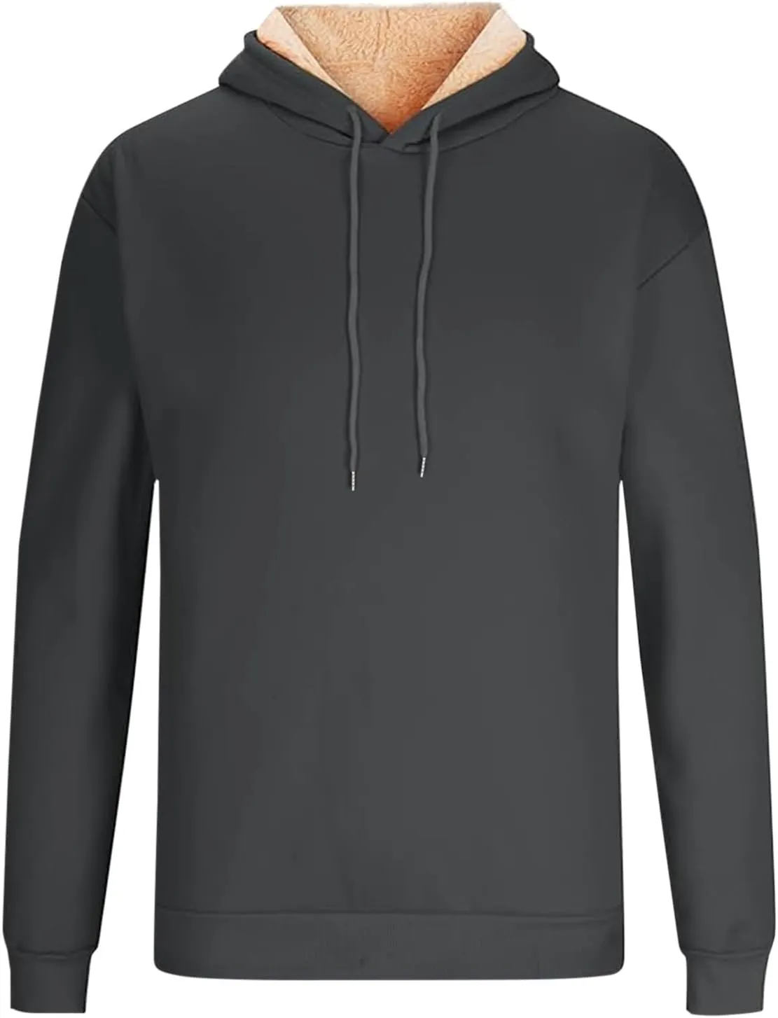 Hoodies for Men Thick Fleece Sherpa Lined Warm Thick Winter Heavyweight Sweatshirt Fashion Windproof Thermal Jacket
