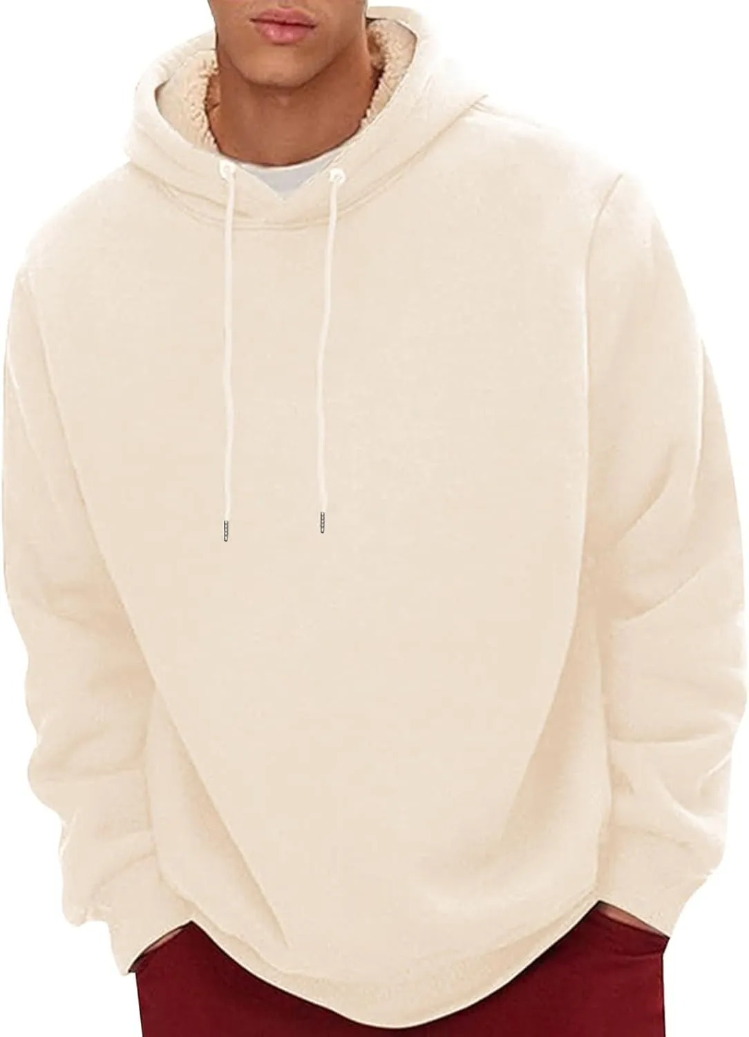 Hoodies for Men Thick Fleece Sherpa Lined Warm Thick Winter Heavyweight Sweatshirt Fashion Windproof Thermal Jacket