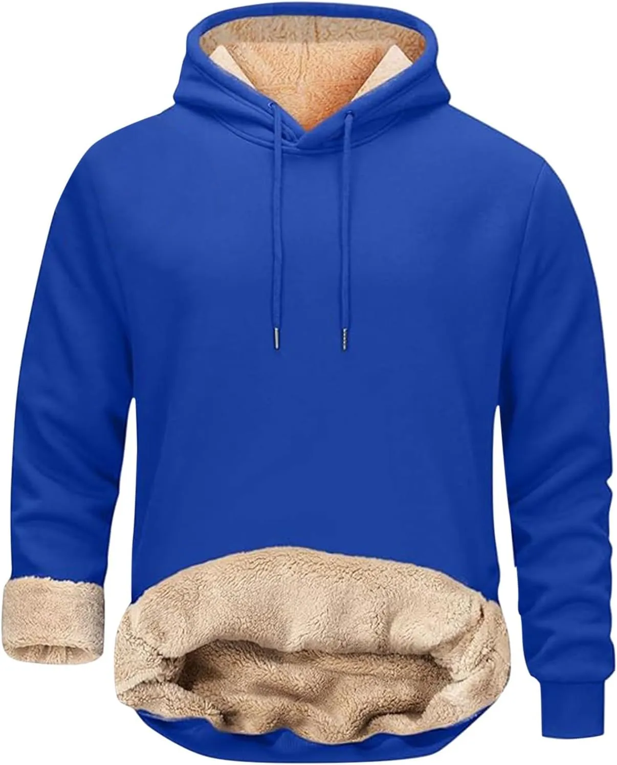 Hoodies for Men Thick Fleece Sherpa Lined Warm Thick Winter Heavyweight Sweatshirt Fashion Windproof Thermal Jacket
