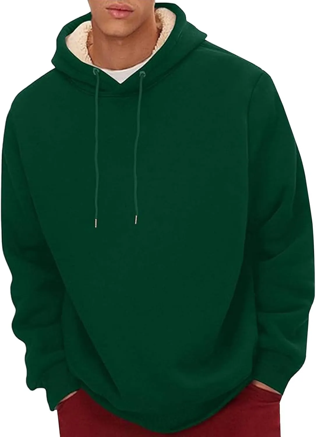 Hoodies for Men Thick Fleece Sherpa Lined Warm Thick Winter Heavyweight Sweatshirt Fashion Windproof Thermal Jacket