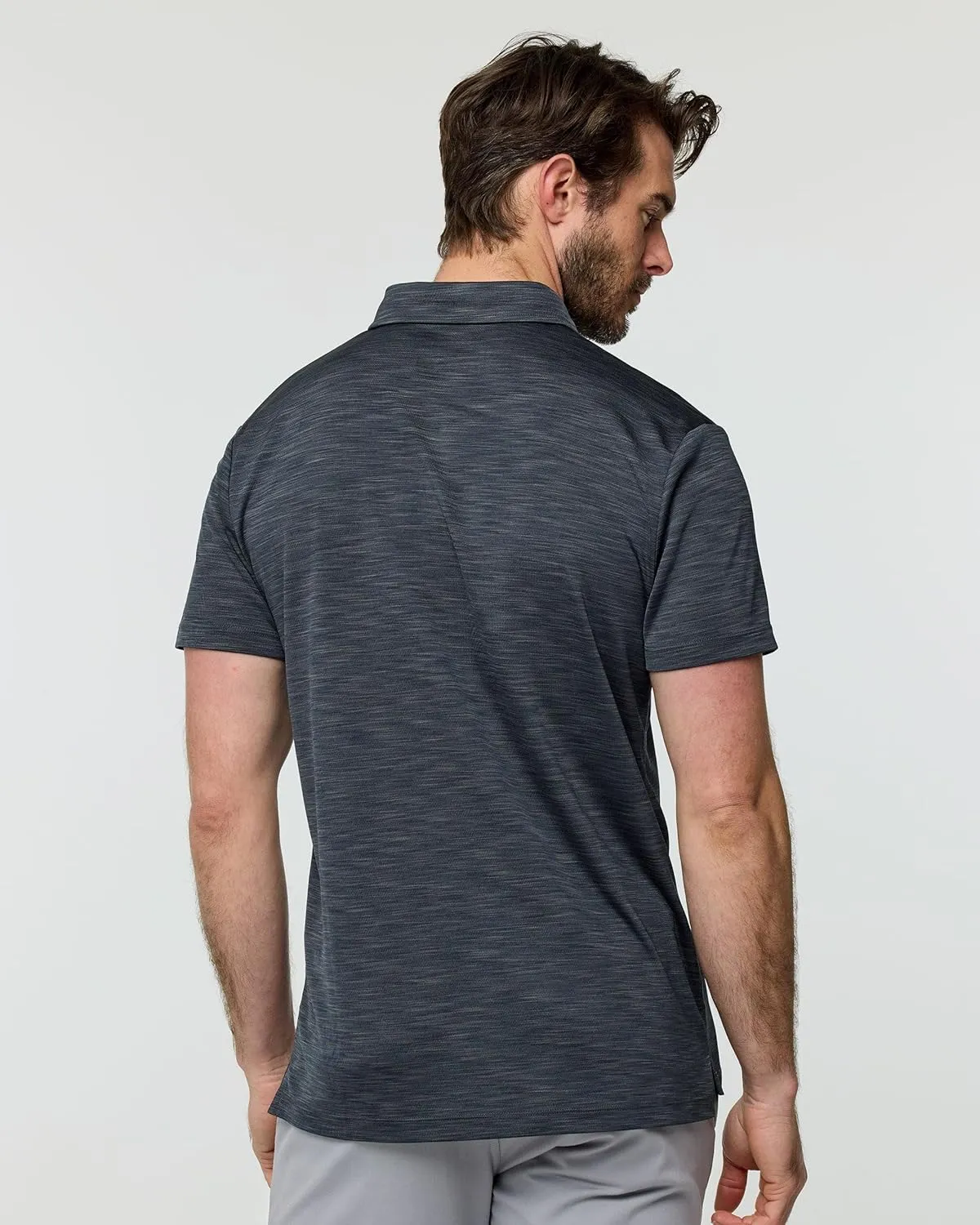 INTO THE AM Performance Dri Fit Polo Shirts for Men S-4XL - Quick Dry Moisture Wicking Athletic Sport Collar Work Shirts