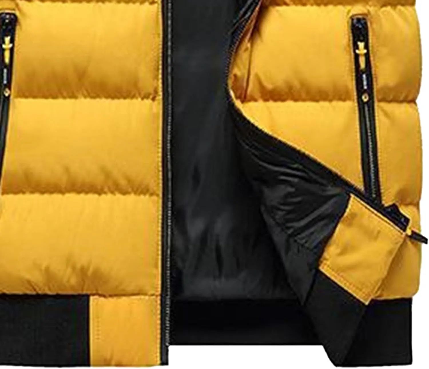 JEsilunmaMY Men's Casual Puffer Jacket with Removable Hood Winter Parka Cotton Down Coats Windproof Thermal Padded Jacket