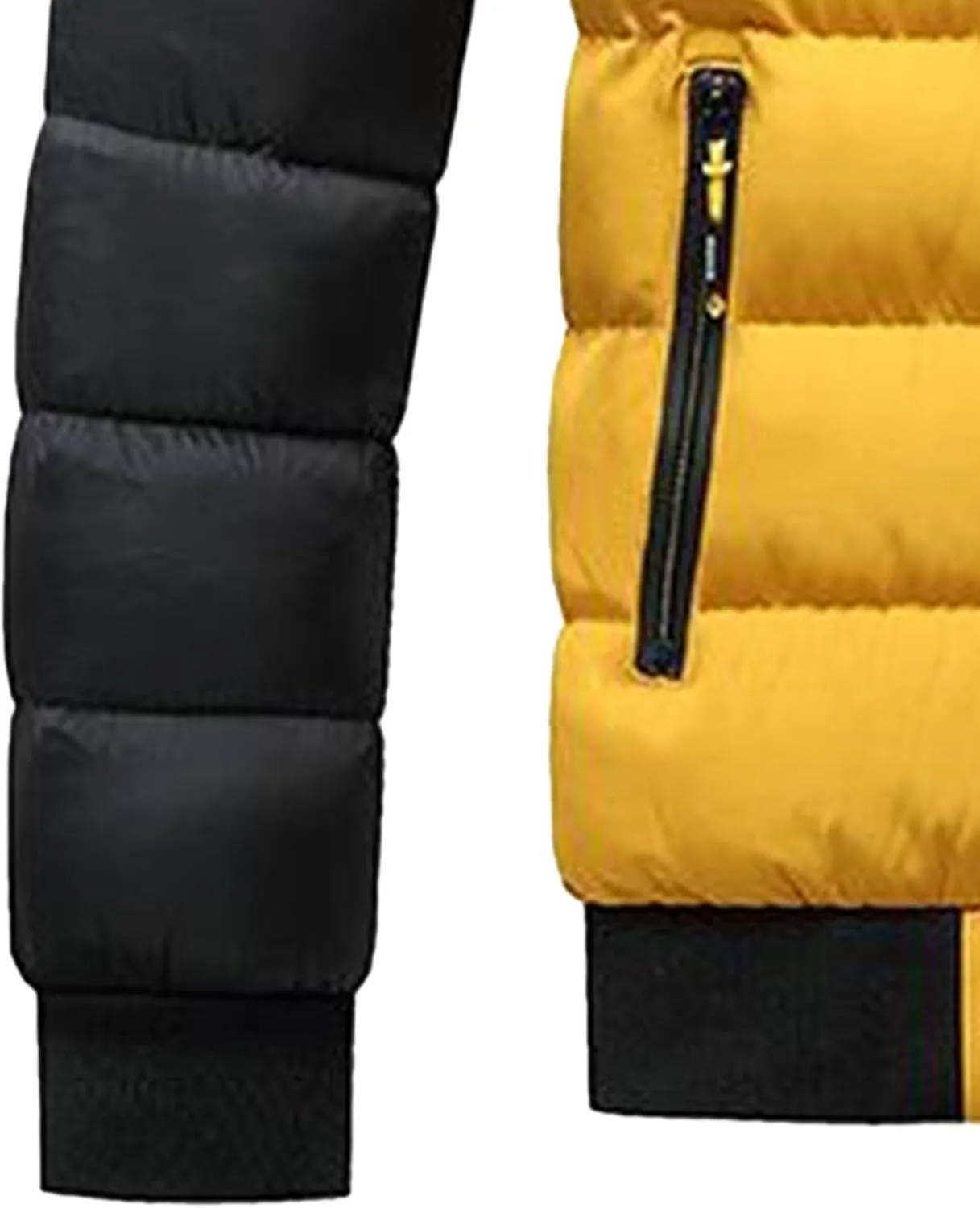 JEsilunmaMY Men's Casual Puffer Jacket with Removable Hood Winter Parka Cotton Down Coats Windproof Thermal Padded Jacket