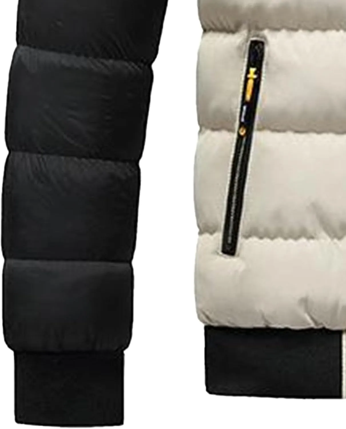 JEsilunmaMY Men's Casual Puffer Jacket with Removable Hood Winter Parka Cotton Down Coats Windproof Thermal Padded Jacket