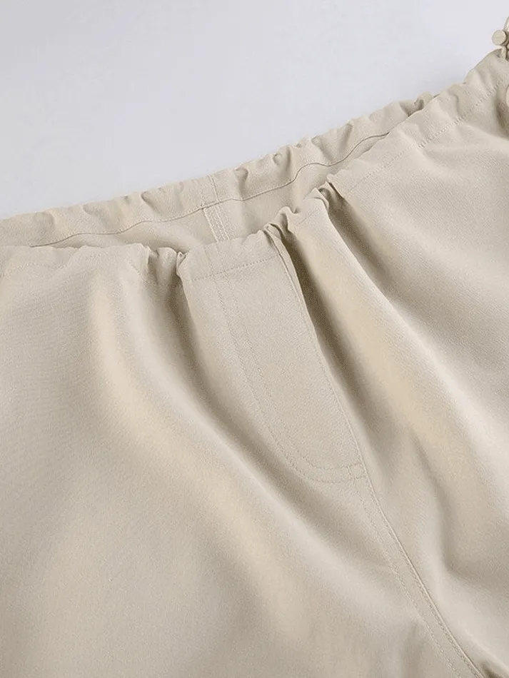 Joskaa Drawstring Low Waist Baggy Cargo Pants
