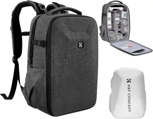 K&F Concept Camera Backpack,Hardshell Photography DSLR Camera Bag with 15-15.6 Inch Laptop Compartment Waterproof Hard Shell Camera Case Compatible for Canon/Nikon/Sony/DJI Mavic Drone