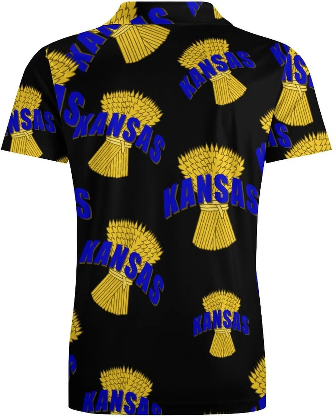 Kansas Wheat Cereal Crop Men's Polo-Shirt Regular-Fit Short Sleeve Sports Quick Dry Golf Tennis T-Shirt