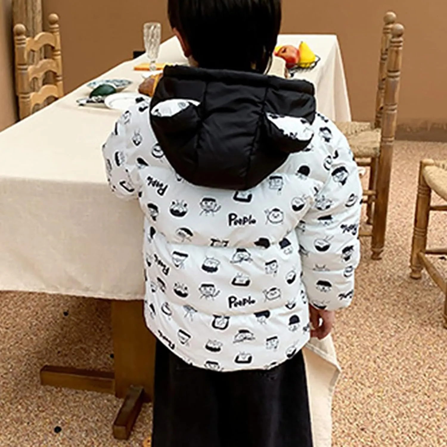Kids Toddler Baby Girls Boys Winter Warm Thick Solid Cotton Long Sleeve Padded Jacket Coat Jacket for Kids 4