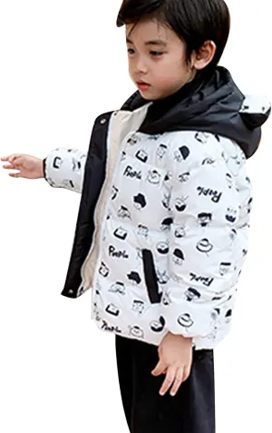 Kids Toddler Baby Girls Boys Winter Warm Thick Solid Cotton Long Sleeve Padded Jacket Coat Jacket for Kids 4