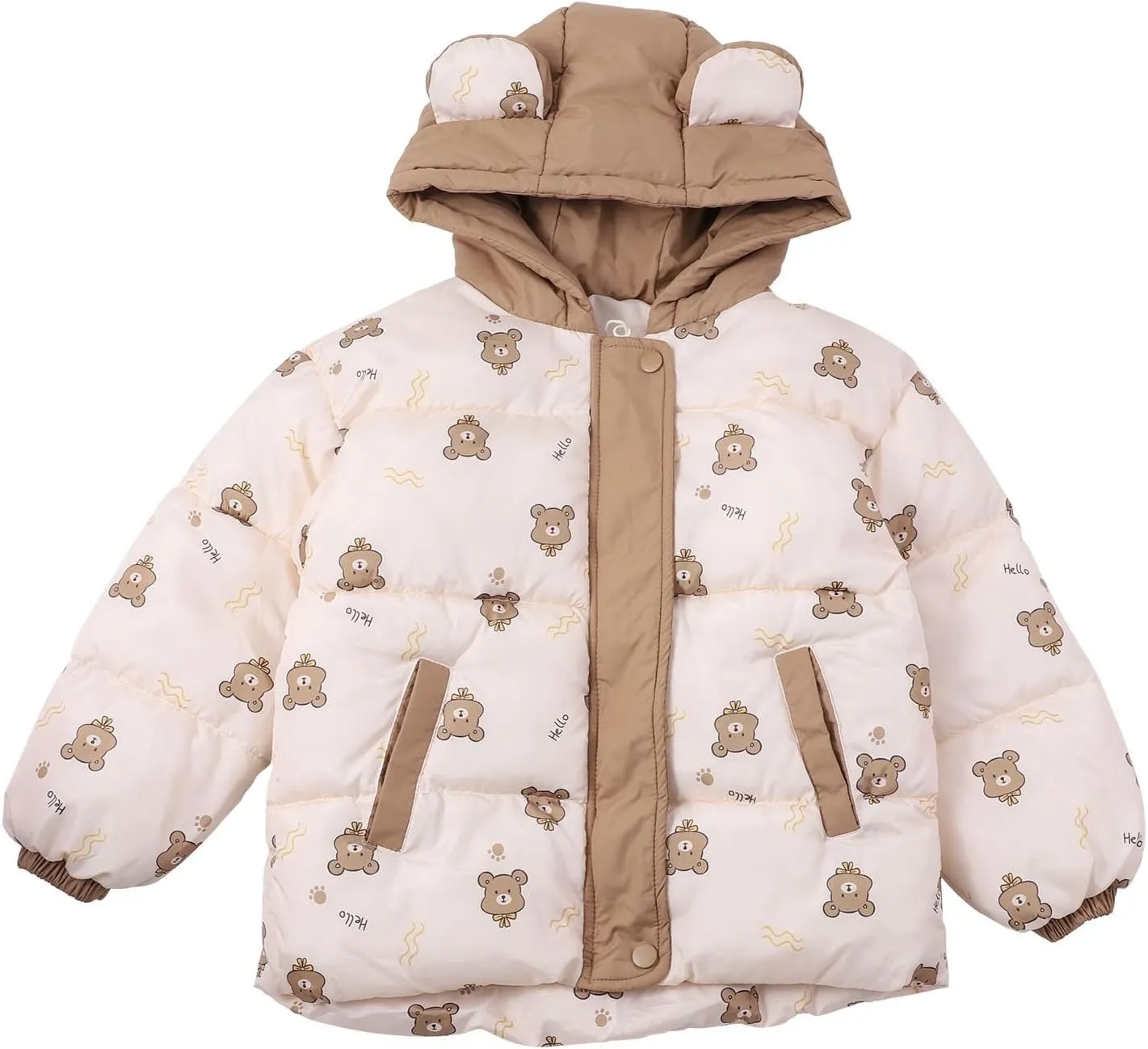 Kids Toddler Baby Girls Boys Winter Warm Thick Solid Cotton Long Sleeve Padded Jacket Coat Jacket for Kids 4