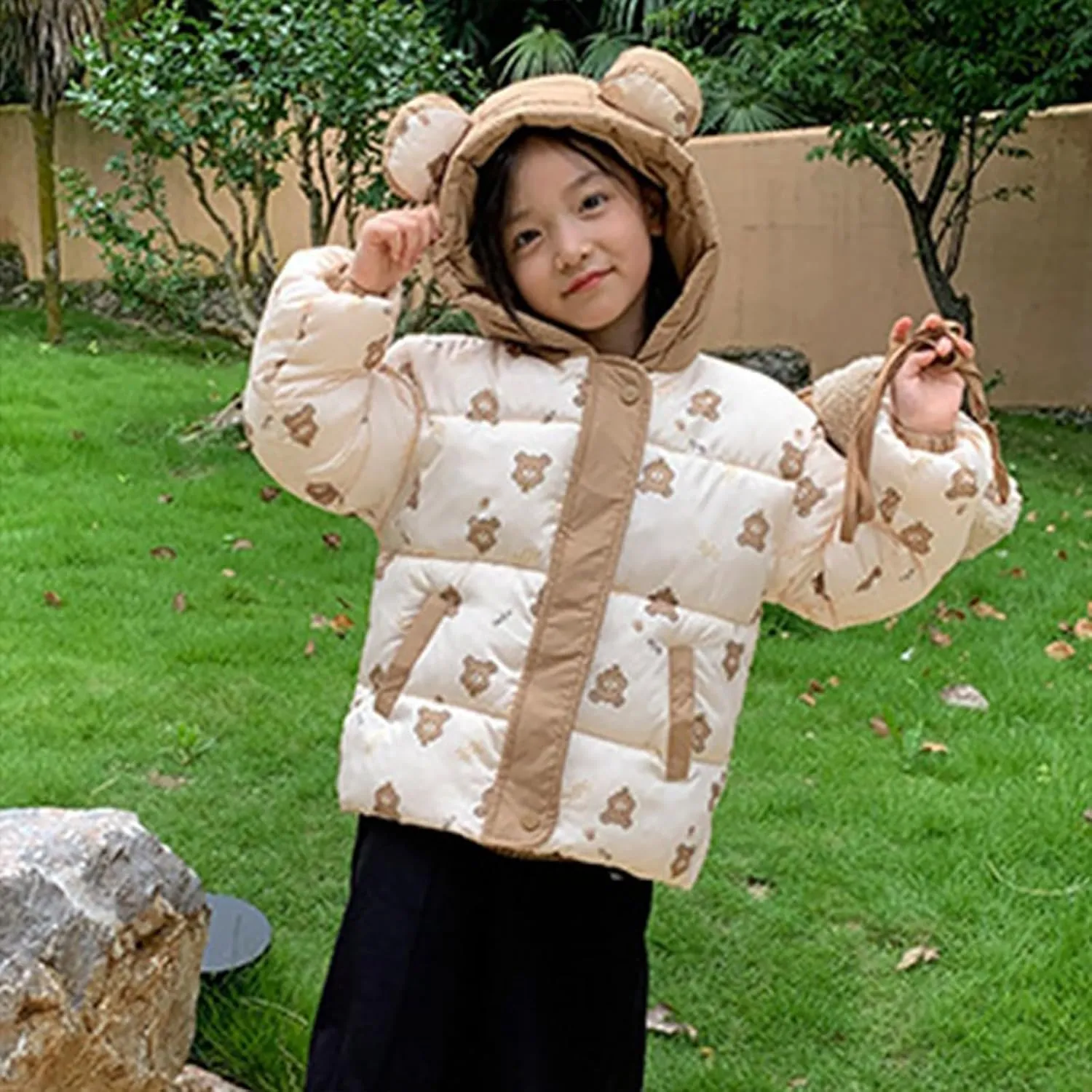Kids Toddler Baby Girls Boys Winter Warm Thick Solid Cotton Long Sleeve Padded Jacket Coat Jacket for Kids 4