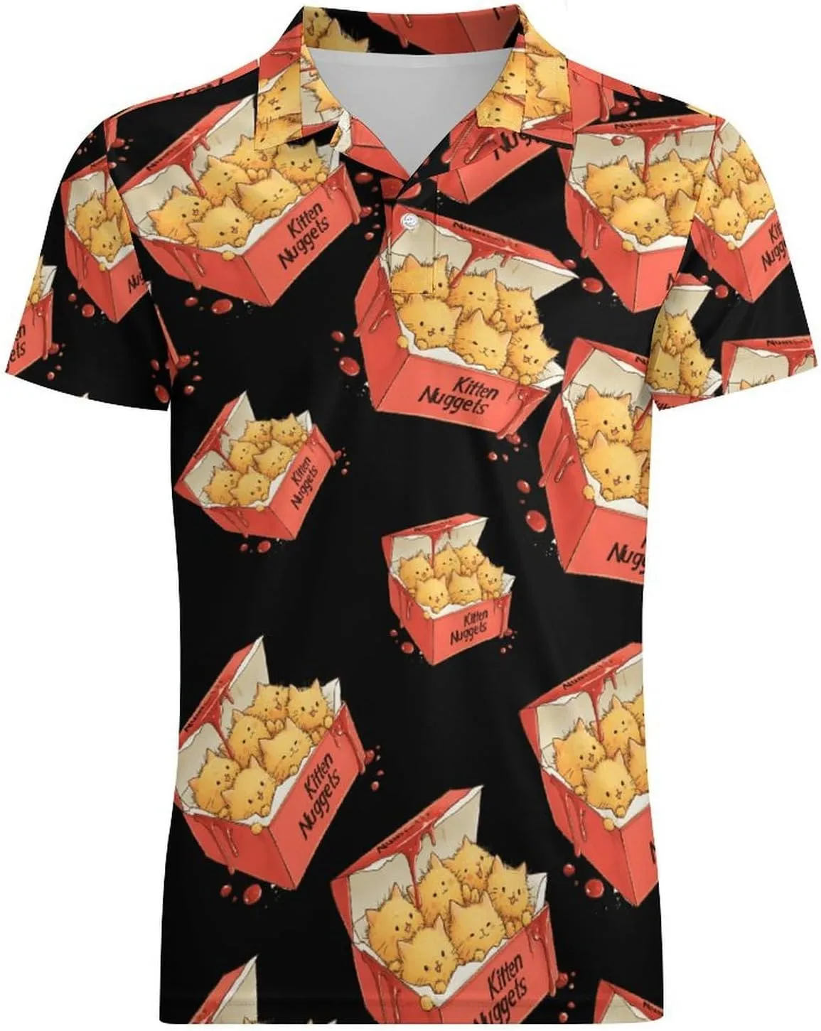 Kittens Nuggets Men's Polo-Shirt Regular-Fit Short Sleeve Sports Quick Dry Golf Tennis T-Shirt
