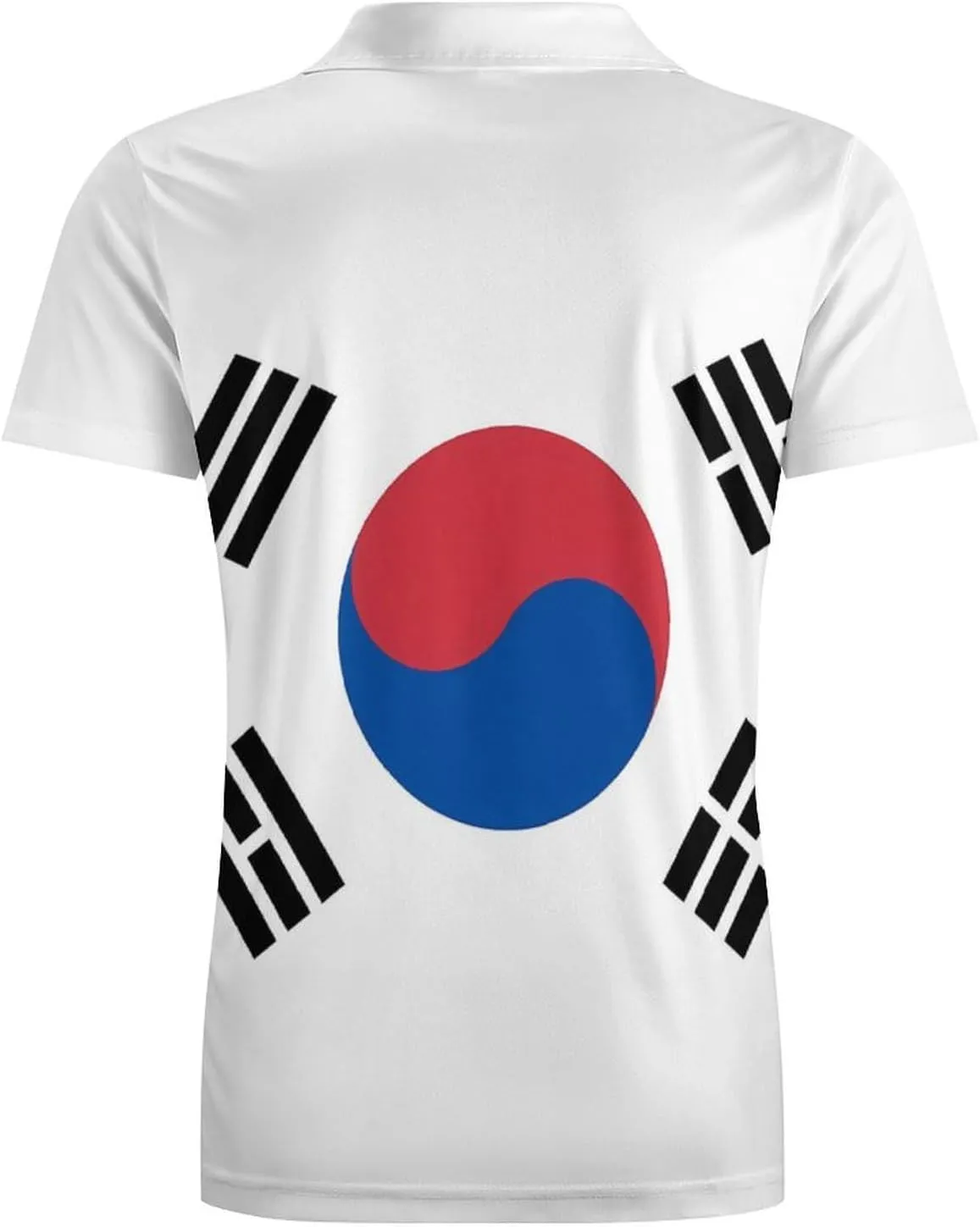 Korean Flag Men's Polo Shirt Short Sleeve Casual Athletic Quick Dry Golf T-Shirts