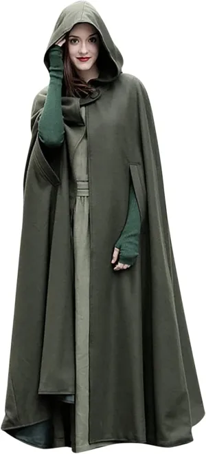 Kuluzego Womens Cardigan Front Cloak Jacket Hoods Cape Shawl Wraps Trench Coats for Women Fall Winter Cloak 2025 Fashion Y2K