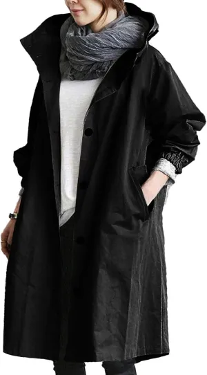 Lapel Jacket with Belt Coat Outwear Womens Elegant Windbreaker Wild Winter Women'S Womens Water-Resistanr Trench