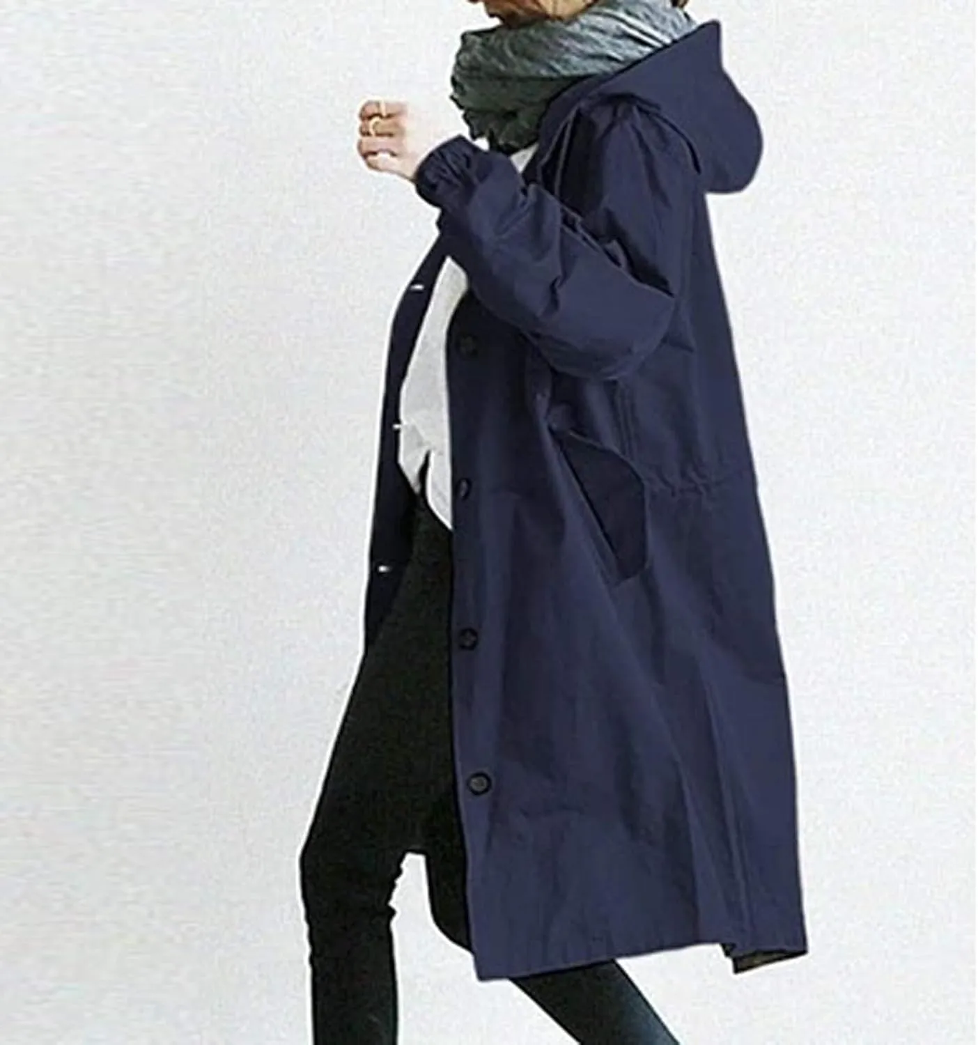 Lapel Slim Overcoat with Belt Outwear Womens Elegant Windbreaker Wild Winter Women'S Coat Lapel Windproof Overcoat