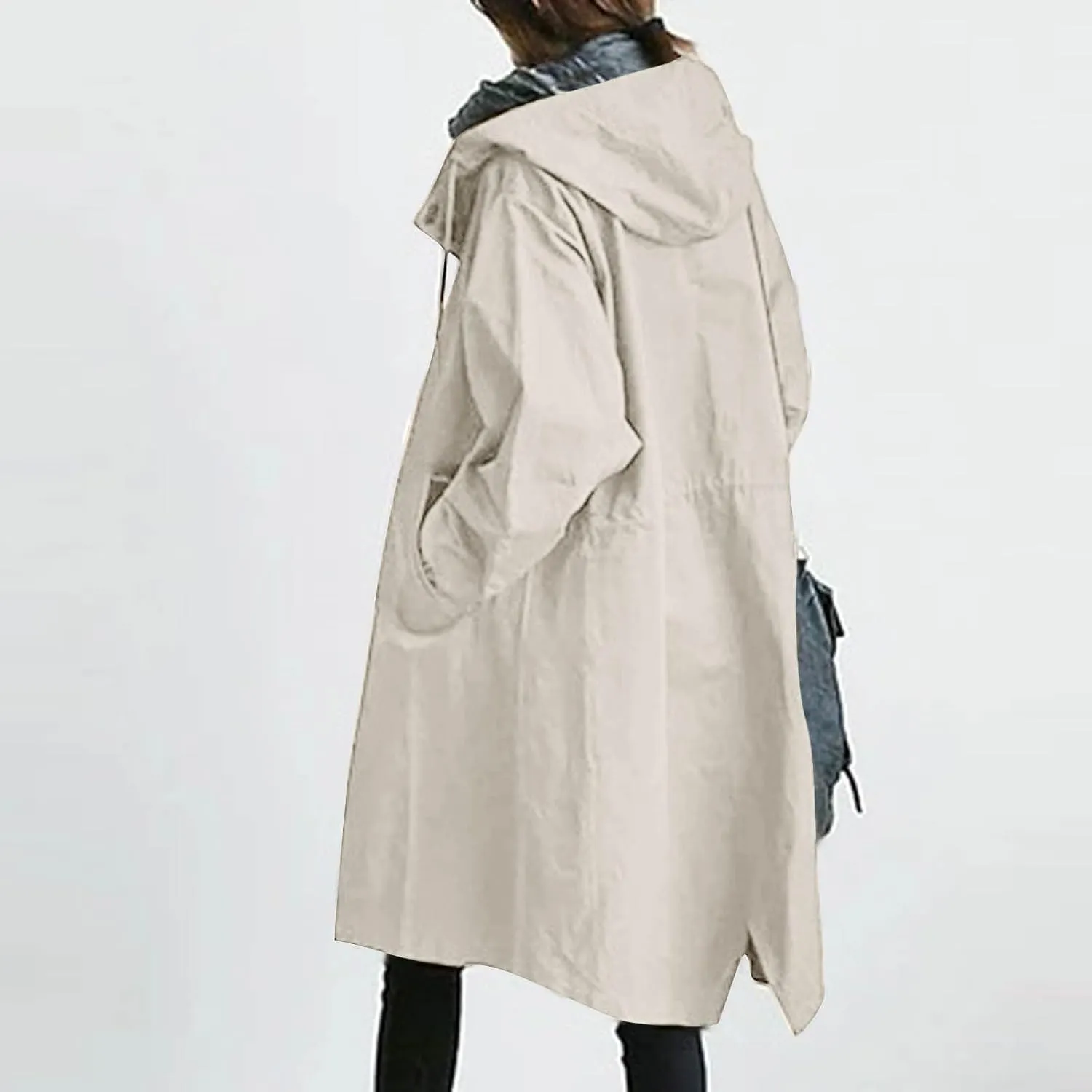 Lapel Slim Overcoat with Belt Outwear Womens Elegant Windbreaker Wild Winter Women'S Coat Lapel Windproof Overcoat