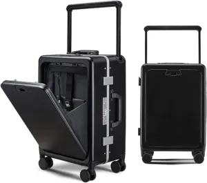 Large 24-Inch Hard Shell Suitcase with Wheels and Wide Handle - Purple Carry-On Luggage(Black,24in)