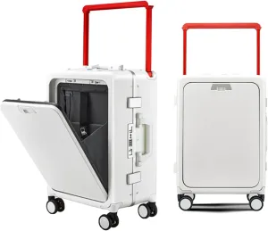 Large 24-Inch Hard Shell Suitcase with Wheels and Wide Handle - Purple Carry-On Luggage(White,24in)