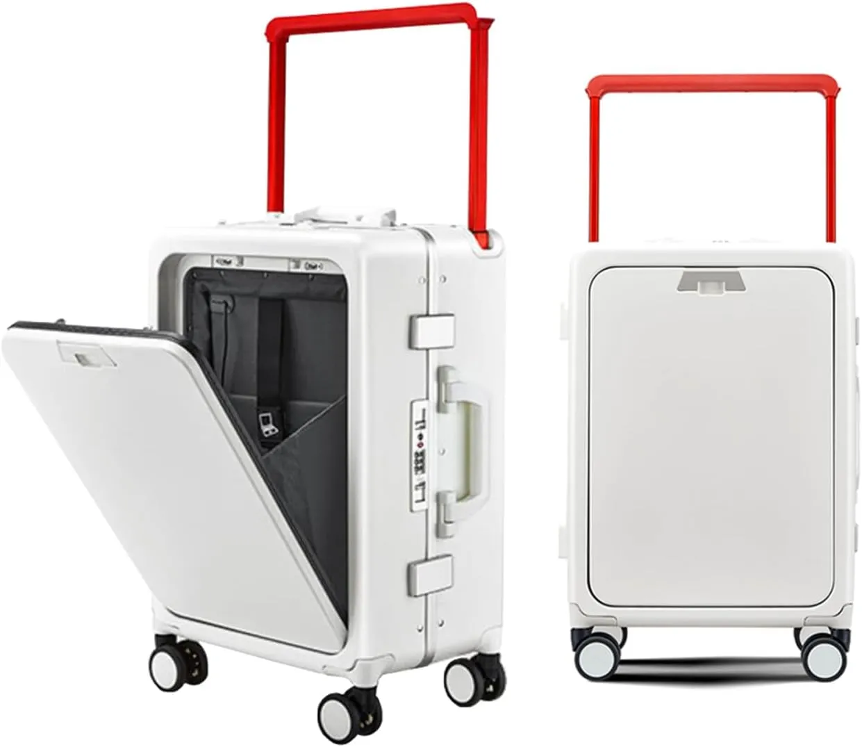 Large 24-Inch Hard Shell Suitcase with Wheels and Wide Handle - Purple Carry-On Luggage(White,24in)