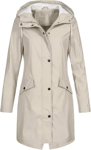 LCMTWX Raincoat Hoodie for Women Casual Women Thicker Winter Slim Women's Coat Rain Jackets for Women Waterproof Rain