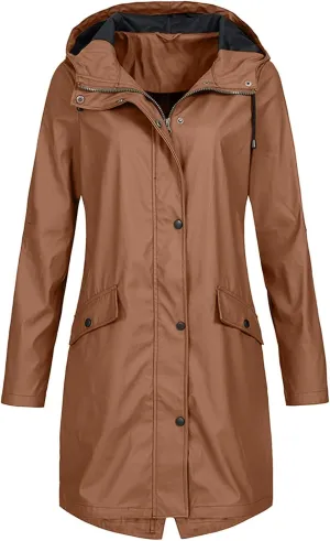 LCMTWX Raincoat Hoodie for Women Casual Women Thicker Winter Slim Women's Coat Rain Jackets for Women Waterproof Rain