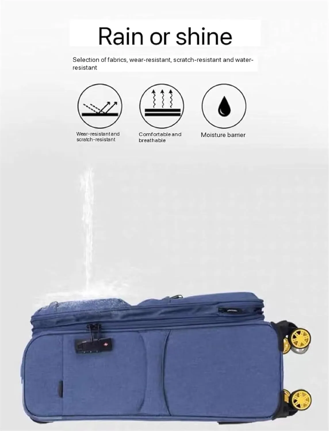 Light Suitcase Expandable Rolling Upright Luggage, 2-Piece Set,Spinner Wheels,TSA Lock for Travel Wheeled Luggage (Color : Blue, Size : 28in)