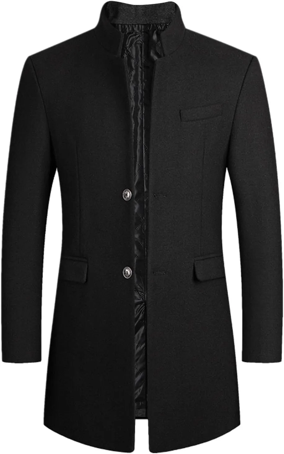 long coat men Lengthened Prom Formal Jacket Suit Long Sleeved Stand-collar Trench Fit Banquet Mid Long Peacoat Coats