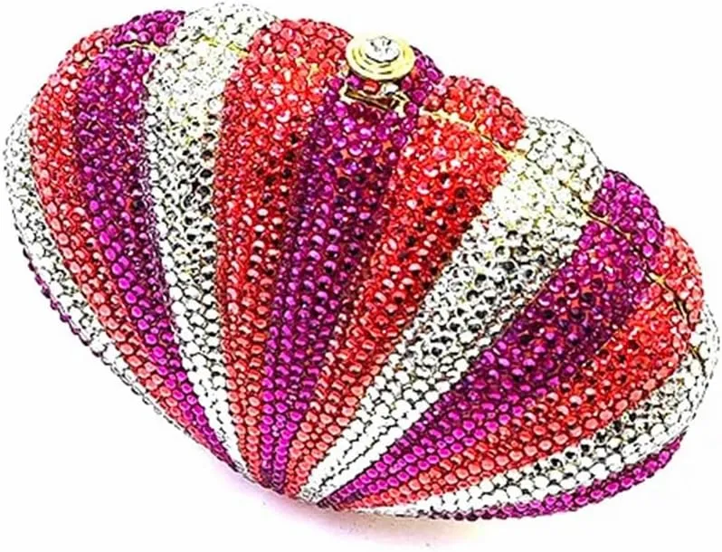 Luxury Ladies Mini Shell Crystal Evening Clutch Cute Summer Beach Bag Small Shell Rhinestone Purse for Women Party