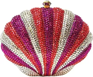 Luxury Ladies Mini Shell Crystal Evening Clutch Cute Summer Beach Bag Small Shell Rhinestone Purse for Women Party