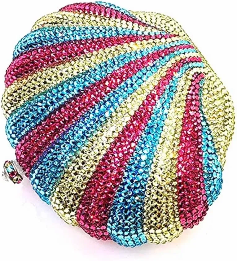 Luxury Ladies Mini Shell Crystal Evening Clutch Cute Summer Beach Bag Small Shell Rhinestone Purse for Women Party