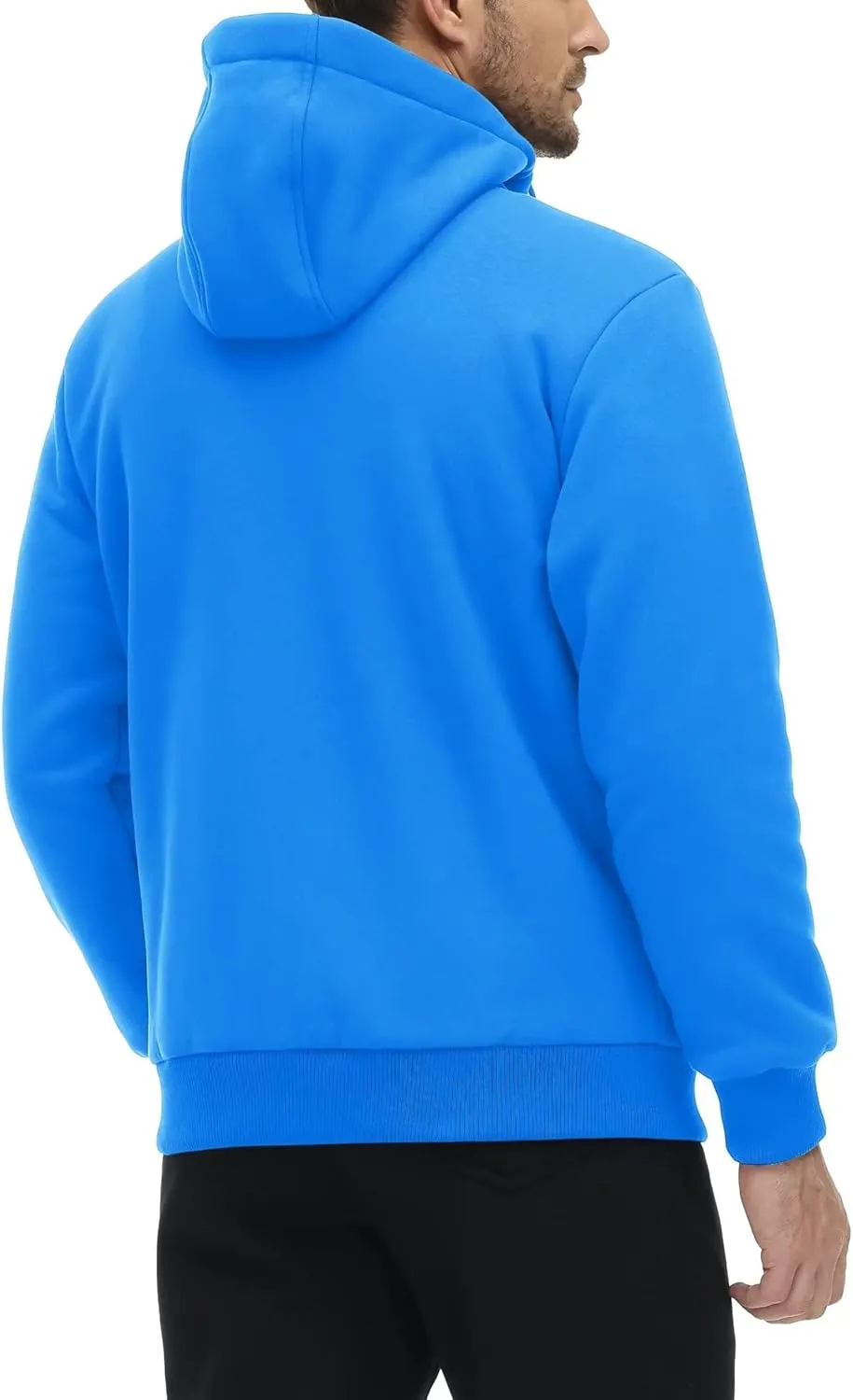 MAGCOMSEN Men's Fleece Hoodie Sherpa Jacket Full Zip Warm Fuzzy Windproof Winter Coats Hooded Outwear