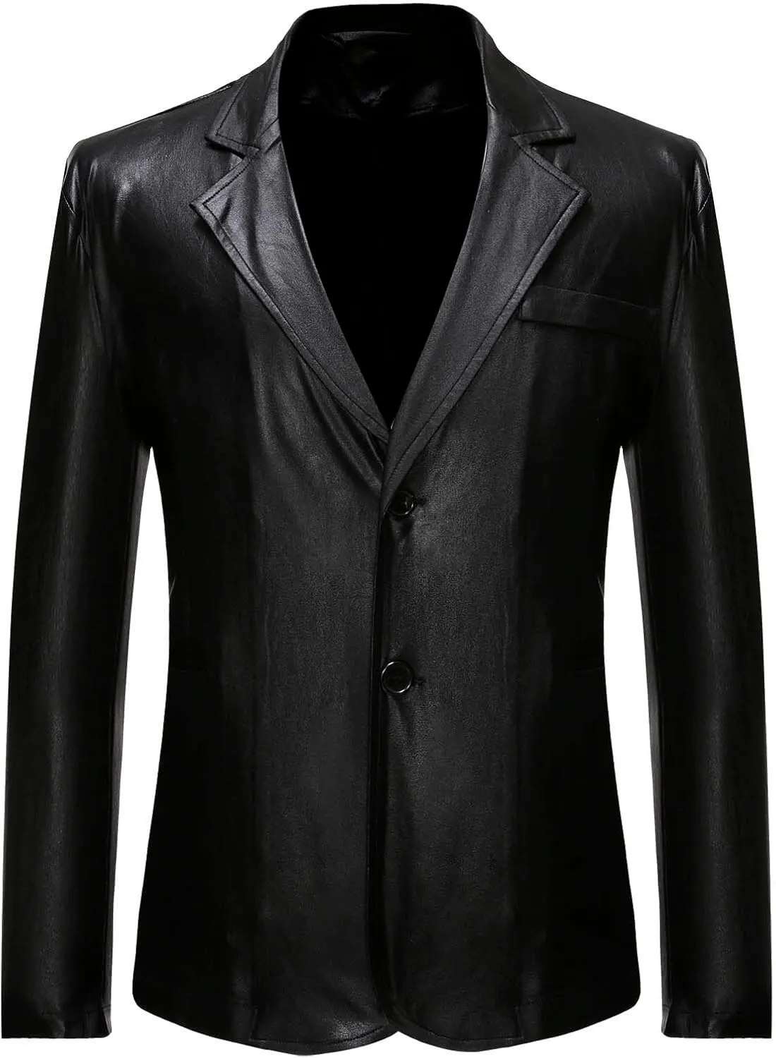 Men's 2024 Metallic Blazer Two Button Suit Jacket Notched Lapel Long Sleeve Shiny Sport Coat Party Club Suit Blazer