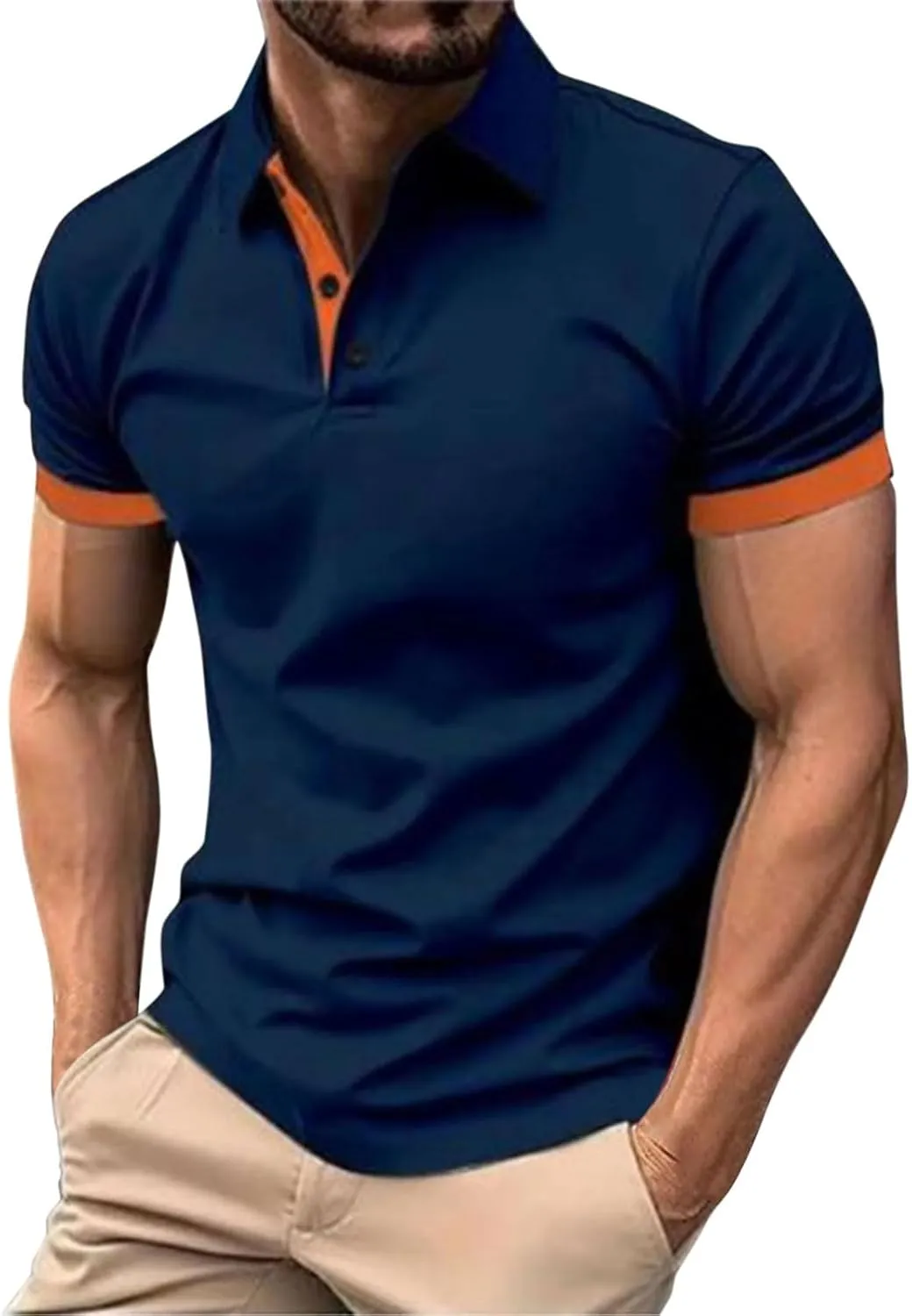 Mens 3 Pack Polo Shirts Quick Dry Performance Short Sleeve Button Up Golf Shirts Work Summer Casual Lightweight Tops