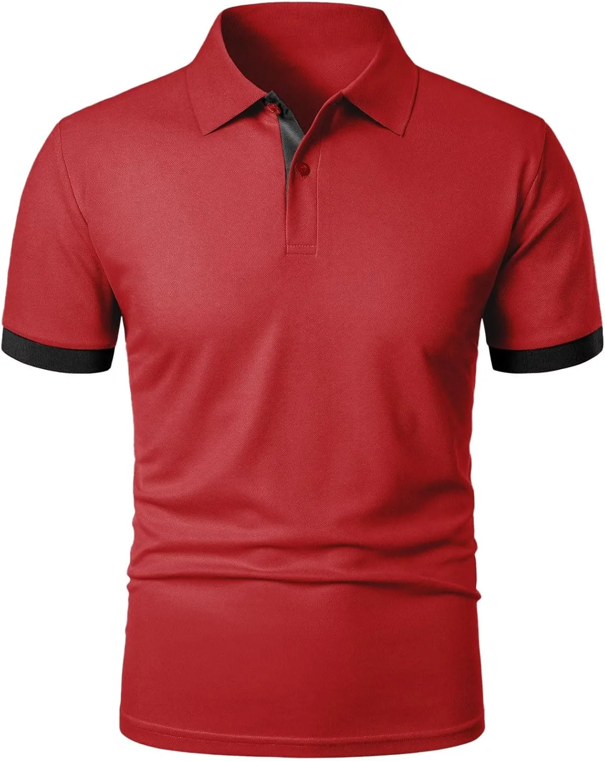 Mens 3 Pack Polo Shirts Quick Dry Performance Short Sleeve Button Up Golf Shirts Work Summer Casual Lightweight Tops
