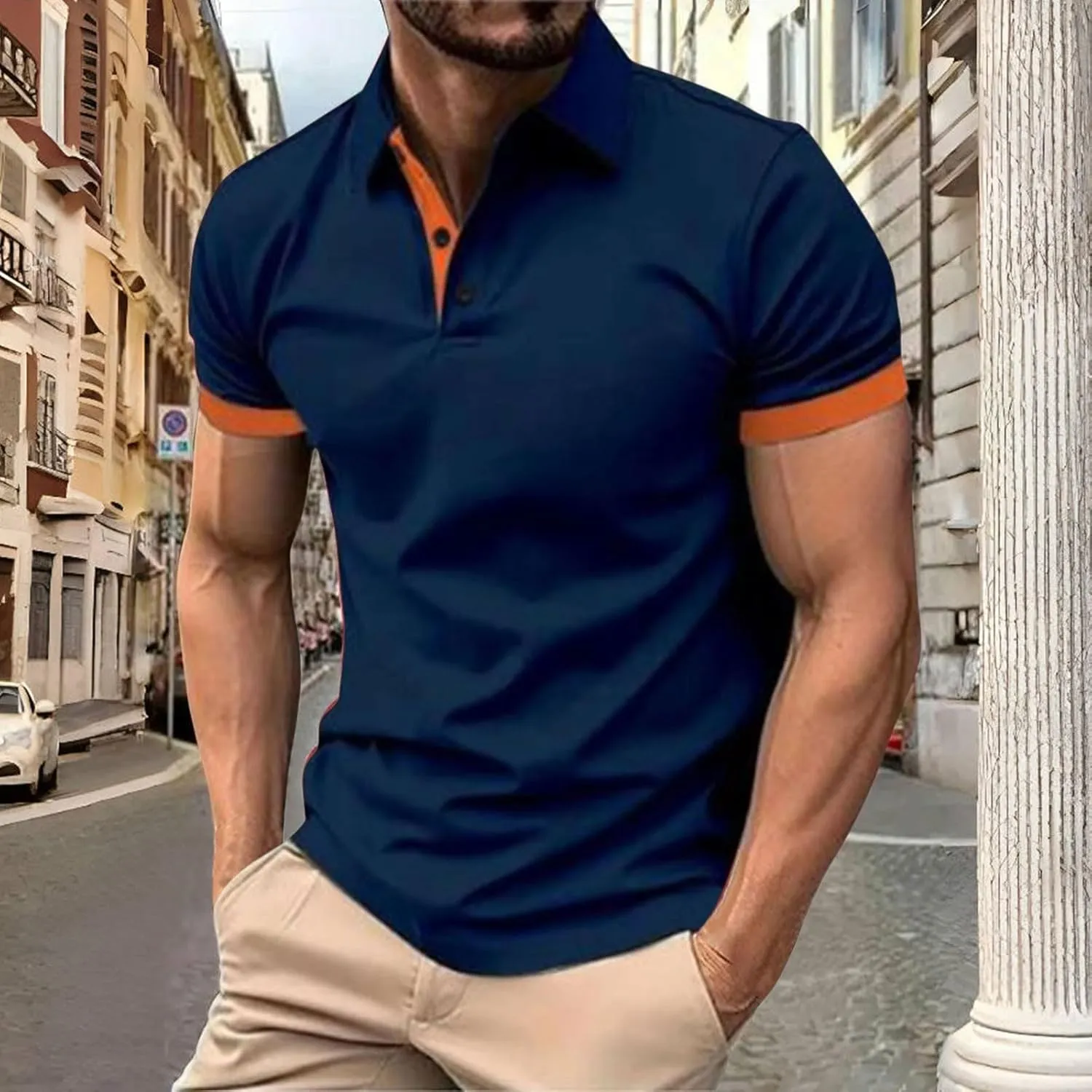 Mens 3 Pack Polo Shirts Quick Dry Performance Short Sleeve Button Up Golf Shirts Work Summer Casual Lightweight Tops