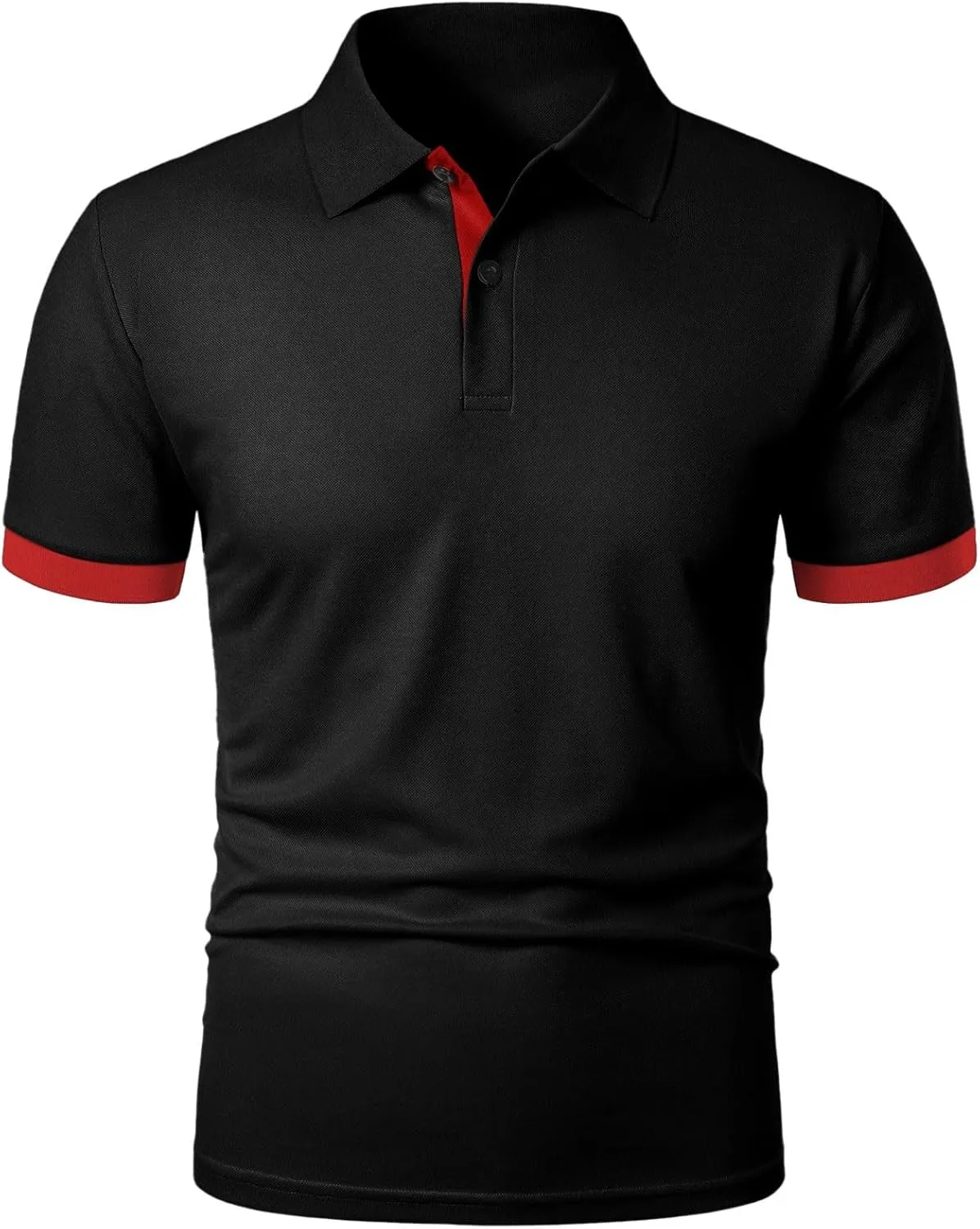 Mens 3 Pack Polo Shirts Quick Dry Performance Short Sleeve Button Up Golf Shirts Work Summer Casual Lightweight Tops