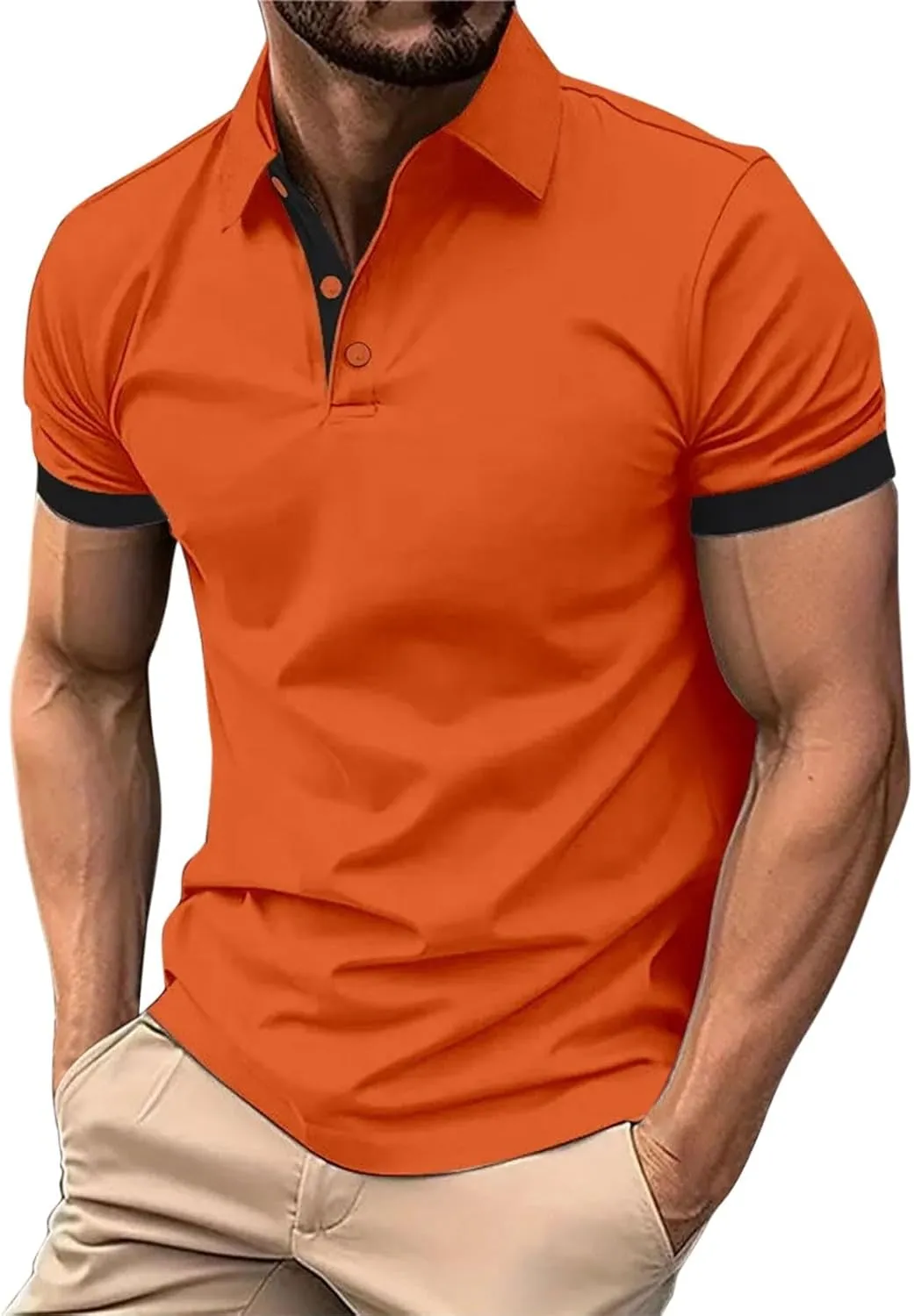 Mens 3 Pack Polo Shirts Quick Dry Performance Short Sleeve Button Up Golf Shirts Work Summer Casual Lightweight Tops