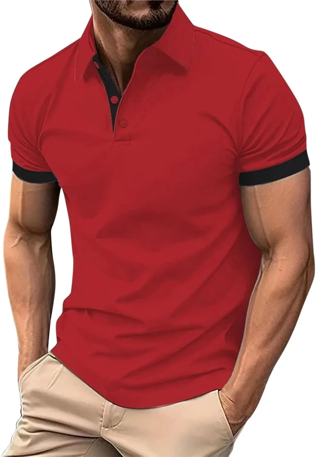 Mens 3 Pack Polo Shirts Quick Dry Performance Short Sleeve Button Up Golf Shirts Work Summer Casual Lightweight Tops