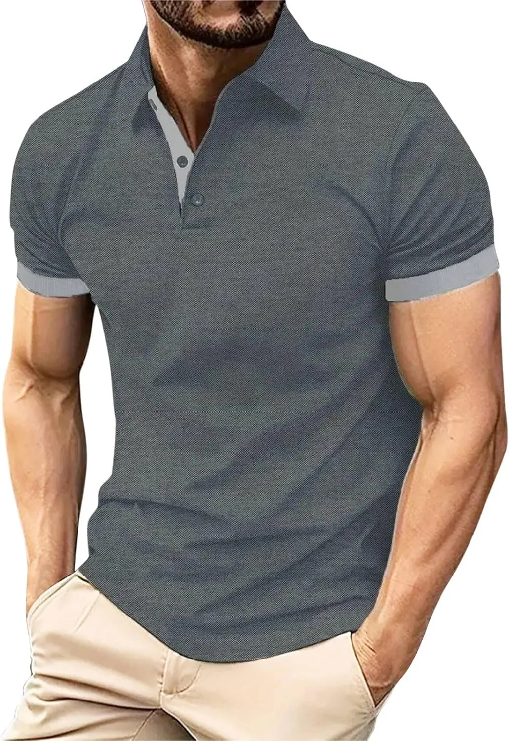 Mens 3 Pack Polo Shirts Quick Dry Performance Short Sleeve Button Up Golf Shirts Work Summer Casual Lightweight Tops
